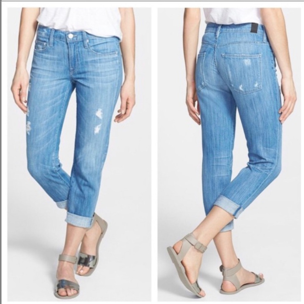 Vince Mason Relaxed Rolled Distressed Jeans